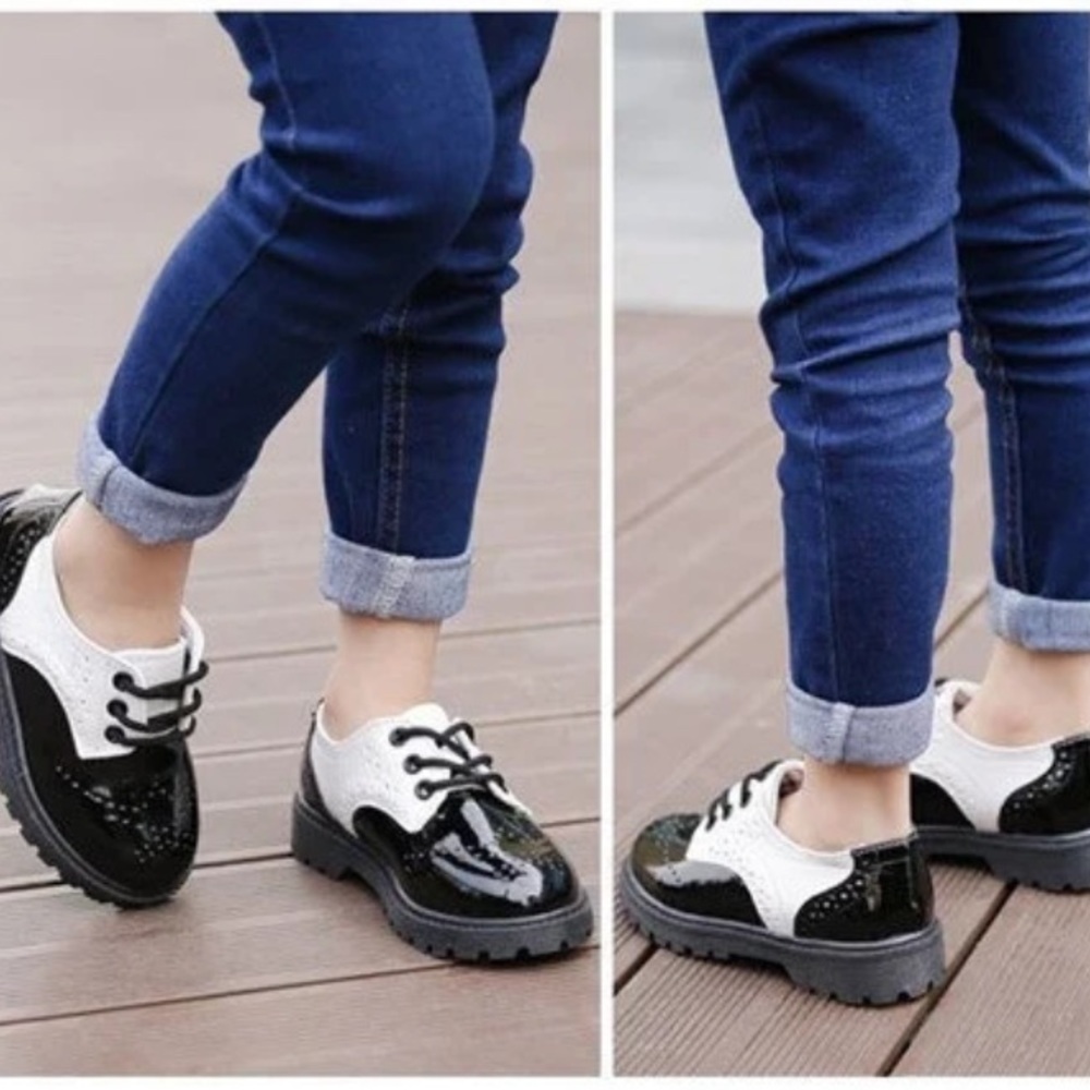 New Oxfords shoes unisex‎ black white platend